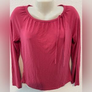 Ann Taylor Raspberry Long Sleeve Top